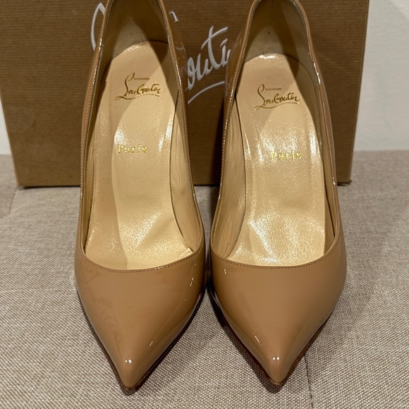 Authentic Christian Louboutin Pigalle Follies 100 Patent Pumps Nude EU40/US8-8.5 - Picture 3 of 11